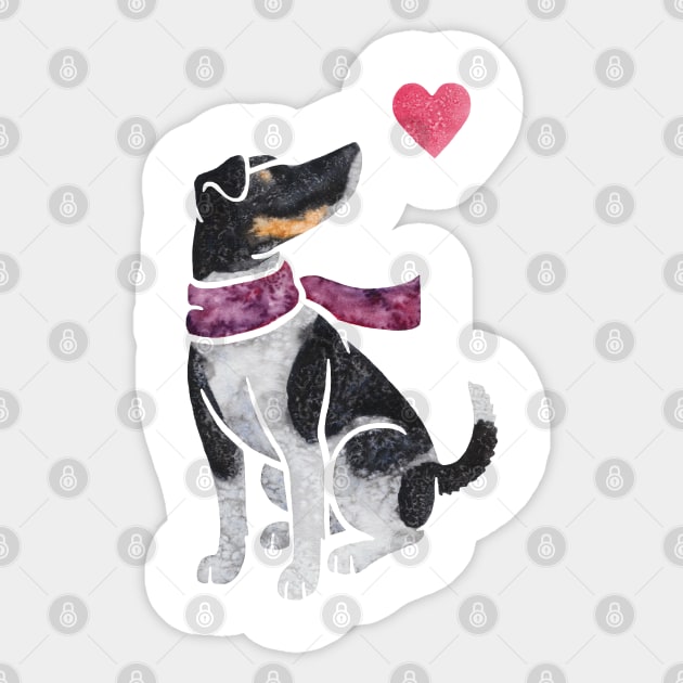 Watercolour Smooth Fox Terrier Sticker by animalartbyjess
